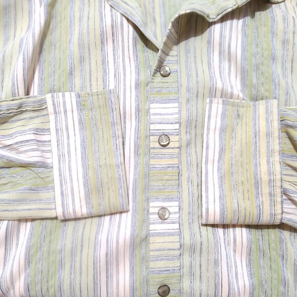 3XL Maltos Green Stripe French Cuff Button Down Collar Dress Shirt - Picture 9 of 10